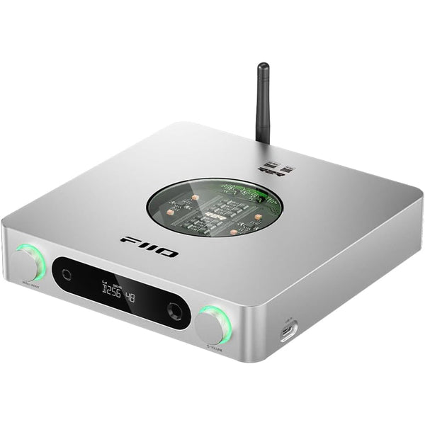FiiO K13 R2R Desktop DAC & Headphone Amp, High-Fidelity 24Bit R2R DAC, Powerful 2400mW Output, LDAC Bluetooth Streaming, Dual Power Supply, 10-Band PEQ, Balanced XLR & RCA Audio Output (Silver)