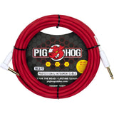 Pig Hog PHSH186CAR Hex Series Silent Cable, Candy Apple Red, 18.6 Feet (Pair)