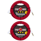 Pig Hog PHSH186CAR Hex Series Silent Cable, Candy Apple Red, 18.6 Feet (Pair)