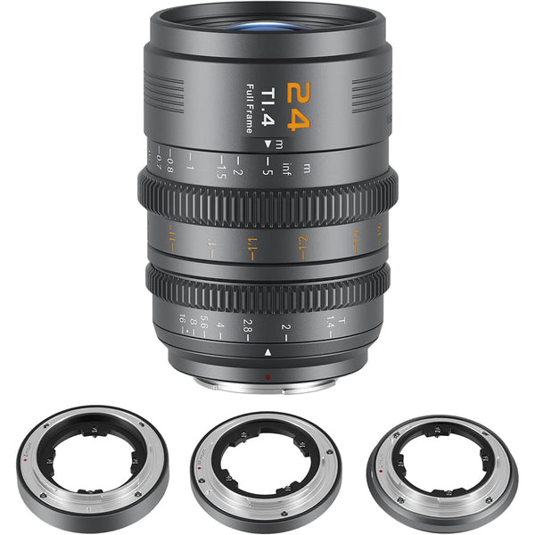 SIRUI VP-1 Vision Prime 1 T1.4 Full Frame Cine Lens, 24mm Manual Focus Cinema Lens with Pre-Installed E Mount, Interchangeable RF/Z/L Mounts (Metal Gray)