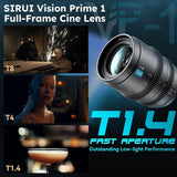 SIRUI VP-1 Vision Prime 1 T1.4 Full Frame Cine Lens, 24mm Manual Focus Cinema Lens with Pre-Installed E Mount, Interchangeable RF/Z/L Mounts (Metal Gray)