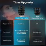SIRUI VP-1 Vision Prime 1 24mm T1.4 Full Frame Cine Lens, Manual Focus Cinema Lens with Pre-Installed E Mount, Interchangeable L/RF/Z Mounts (Black)
