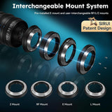 SIRUI VP-1 Vision Prime 1 24mm T1.4 Full Frame Cine Lens, Manual Focus Cinema Lens with Pre-Installed E Mount, Interchangeable L/RF/Z Mounts (Black)