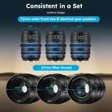 SIRUI VP-1 Vision Prime 1 24mm T1.4 Full Frame Cine Lens, Manual Focus Cinema Lens with Pre-Installed E Mount, Interchangeable L/RF/Z Mounts (Black)