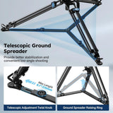 SIRUI SQ75+VHS10 Carbon Fiber Tripod, 71.7” Video Tripod with Professional Video Fluid Head, 7-Step Counterbalance, 4-Step Tilt/Pan Damping Adjust, Rapid Setup Tripod for Camera, Max Load 10kg/22lb