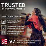 SE ELECTRONICS V7 Dynamic Microphone for Singing, Speech & Studio Recording - XLR Handheld Professional Microphone with Supercardioid Aluminum Voice Coil for Huge Gain Before Feedback - Black