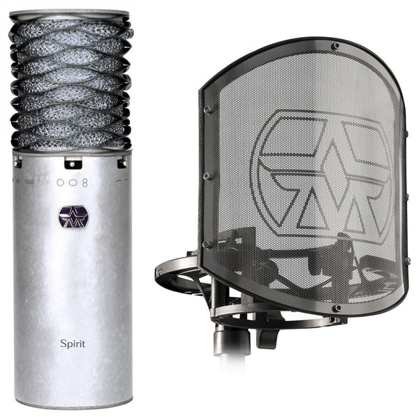 Aston Microphones Spirit Bundle Large-Diaphragm Multipattern Condenser Microphone with Swiftshield ( Silver)