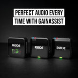 RODE Wireless GO Gen 3 2-Person Compact Digital Wireless Microphone System/Recorder Black Bundle with Rode Interview GO Handheld Mic Adapter for the Wireless GO, Rip Tie 10-Pack Touch Fastener Straps