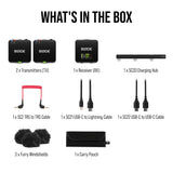 RODE Wireless GO Gen 3 2-Person Compact Digital Wireless Microphone System/Recorder Black Bundle with Rode Interview GO Handheld Mic Adapter for the Wireless GO, Rip Tie 10-Pack Touch Fastener Straps