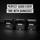 RODE Wireless GO Gen 3 2-Person Compact Digital Wireless Microphone System/Recorder Black Bundle with Rode Interview GO Handheld Mic Adapter for the Wireless GO, Rip Tie 10-Pack Touch Fastener Straps