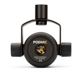 Rode PodMic Dynamic Microphone Bundle with Rode PSA1+ Pro Studio Boom/Arm, RODE WS14 Pop Filter for PodMic (Black), XLR- XLR Cable, Anti-Static Screen Cleaning Wipes (5-Pack)