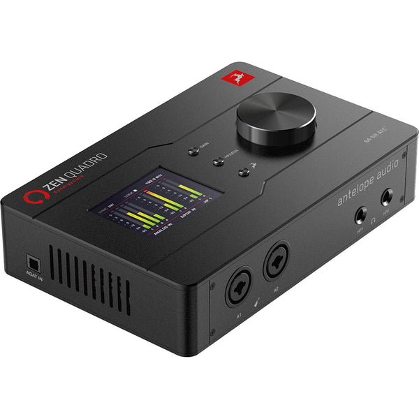 Antelope Audio Zen Quadro USB-C Podcast & Recording Interface — 4 Discrete Studio-Grade Mic Preamps, Pro Conversion & Clocking, Built-In Studio Effects — Bus-Powered — 14-In/10-Out