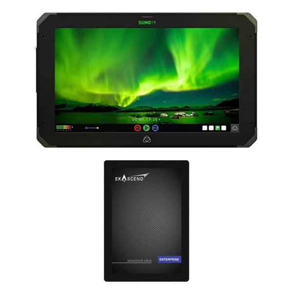 Atomos Sumo 19-Inch SE Monitor Recorder and Switcher Bundle with EXASCEND EXSE4A480GB SE4 Series 3D TLC NAND Enterprise SATA-III 2,5'' SSD - 480GB