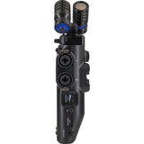 Zoom H6studio 6-Track Handy Recorder with 32-Bit Float Recording Bundle with Zoom ZDM-1 Podcast Mic Pack w/ Headphones Windscreen XLR Tabletop Stand (2 Pack), Anti-Static Screen Cleaning Wipes 5-Pack