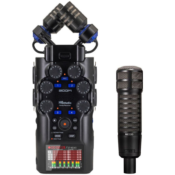 Zoom H6studio 6-Track Handy Recorder with 32-Bit Float Recording Bundle with Electro-Voice RE320 Premium Dynamic Microphone