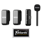 RODE Wireless Micro 2-Person Ultracompact Wireless Microphone 2.4 GHz, Black Bundle with Rode Interview GO Handheld Mic Adapter for the Wireless GO, Anti-Static Screen Cleaning Wipes (5-Pack)