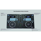 Gemini Sound GMX Media USB DJ Computer Controller Bundle with Polsen HPC-A30 Closed-Back Studio Monitor Headphones and XLR- XLR Cable (Pair)