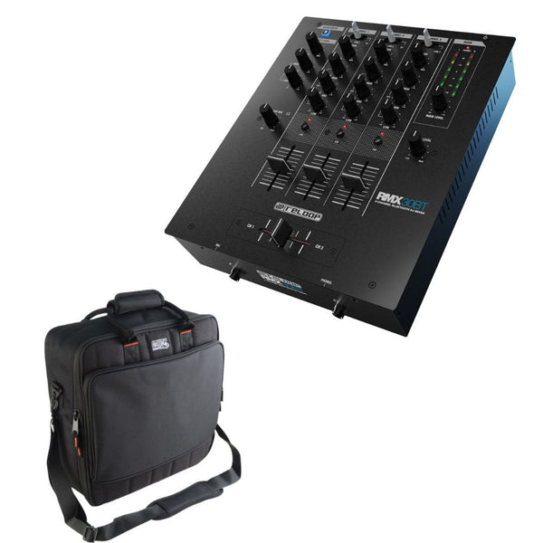 Reloop RMX-30 BT 3-Channel Bluetooth DJ Mixer Bundle with Cases G-MIXERBAG-1515 Padded Nylon Mixer/Equipment Bag