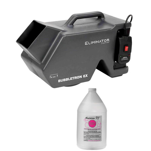 Eliminator Lighting Bubbletron EX High-Powered Bubble Machine Bundle with American DJ BUB/G Bubble Juice (1 Gallon)