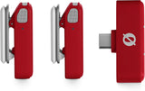 RODE Wireless Micro 2-Person Ultracompact with USB-C Connector Red Bundle with Rode Interview GO-Red Handheld Mic Adapter for the Wireless GO Red, Anti-Static Screen Cleaning Wipes (5-Pack)