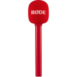 RODE Wireless Micro 2-Person Ultracompact with USB-C Connector Red Bundle with Rode Interview GO-Red Handheld Mic Adapter for the Wireless GO Red, Anti-Static Screen Cleaning Wipes (5-Pack)