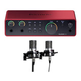 Focusrite Scarlett 2i2 Interface + Aston Origin Stereo Pair Microphones Bundle – USB Recording Kit for Home Studio, Podcasting & Vocal Recording