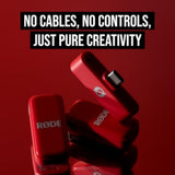 RODE Wireless Micro 2-Person Ultracompact Wireless Microphone System with USB-C Connector (2.4 GHz, Red)
