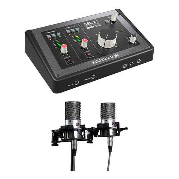 Solid State Logic SSL 2 MKII Bundle + Aston Origin Stereo Pair - Recording Kit for Home Studio, Podcasting & Vocal Recording