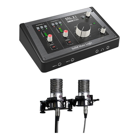 Solid State Logic SSL 2 MKII Bundle + Aston Origin Stereo Pair - Recording Kit for Home Studio, Podcasting & Vocal Recording