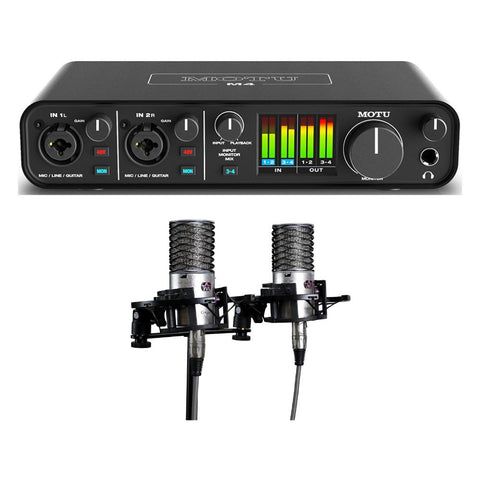 Mother Mantis: Motu M4 4x4 USB Audio Interface Bundle + Aston Origin Stereo Pair - Recording Kit for Home Studio, Podcasting & Vocal Recording MOTU