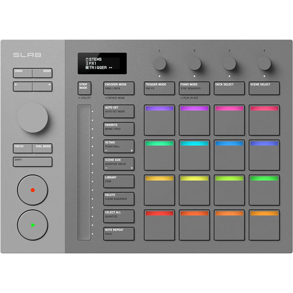 AlphaTheta SLAB MIDI Controller — Unlock Serato Studio (Full Version), Multi‑Function Dial & Focus Control, 16 Velocity Pads With Aftertouch, Touch Strip Performance; Works with Serato DJ Pro