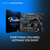 Fender Quantum LT 2 2x2 USB-C Audio Interface Creator Bundle with Large-Diaphragm Condenser Microphone and Headphones