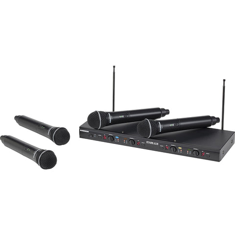 Mother Mantis: Samson Stage 412 Frequency-Agile Quad-Channel Handheld VHF Wireless System (173 to 198 MHz) Samson