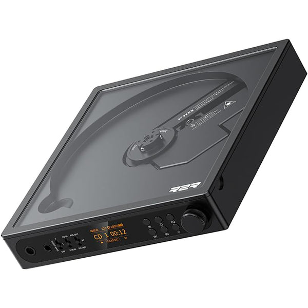 FiiO DM15 Portable Stereo CD Player with True 24Bit R2R DAC, 1150mW+1150mW High-Power Output, aptX Adaptive Bluetooth Transmitter, 24 Sound Presets, USB/CD HiFi Audio, HD Display (Black)