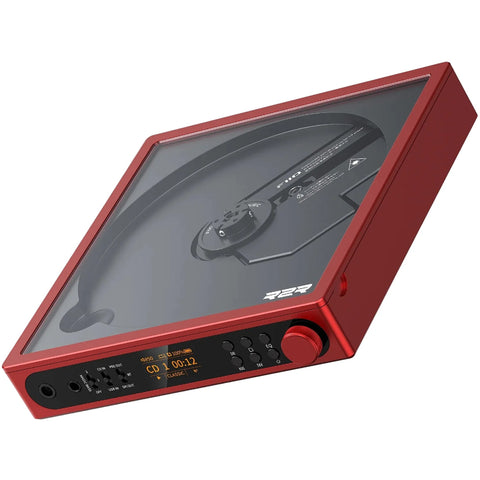 FiiO DM15 Portable Stereo CD Player with True 24Bit R2R DAC, 1150mW+1150mW High-Power Output, aptX Adaptive Bluetooth Transmitter, 24 Sound Presets, USB/CD HiFi Audio, HD Display (Red)