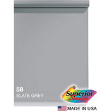 Superior Seamless Photography Background Paper, 58 Slate Gray 107 inches Wide x 36 feet Long (Made in USA)