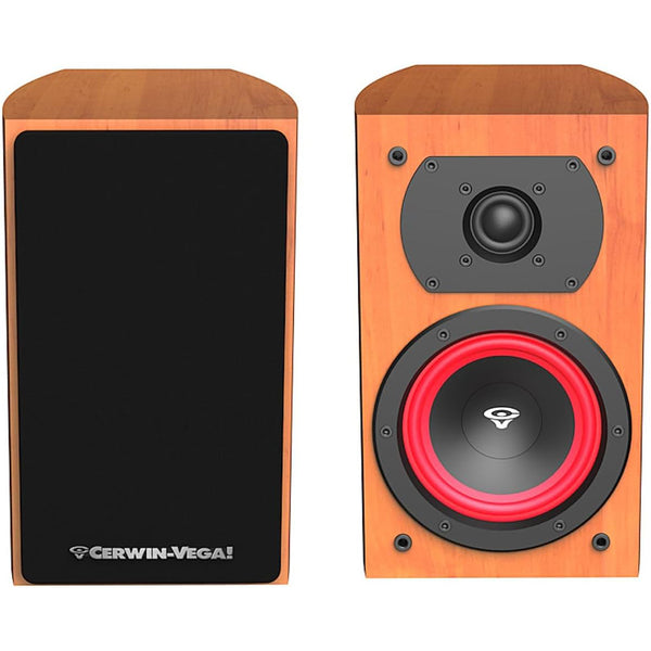 Cerwin Vega!LA Series 6.5” 2-Way Bookshelf Speakers (Pair) - Cognac