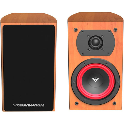 Cerwin Vega!LA Series 6.5” 2-Way Bookshelf Speakers (Pair) - Cognac