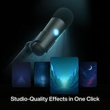 LAVA GENIE Wireless Microphone Set, Cardioid Mic for Karaoke, Compatible with LAVA GENIE Stringless Smart Guitar, Adjustable Stand&Suction Mount Included (Dark Gray)