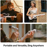 LAVA GENIE Wireless Microphone Set, Cardioid Mic for Karaoke, Compatible with LAVA GENIE Stringless Smart Guitar, Adjustable Stand&Suction Mount Included (Dark Gray)