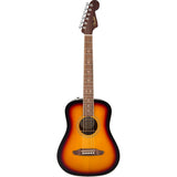 Fender California Standard Redondo Mini with Bag Spruce Sunburst Bundle with Fender Celluloid Guitar Picks, Color Medley Medium 12-Pack, Fender Logo Guitar Strap 2in Logo, Fender Original Tuner Black