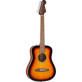 Fender California Standard Redondo Mini with Bag Spruce Sunburst Bundle with Fender Celluloid Guitar Picks, Color Medley Medium 12-Pack, Fender Logo Guitar Strap 2in Logo, Fender Original Tuner Black