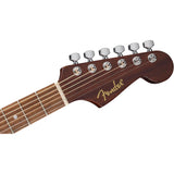Fender California Standard Redondo Mini with Bag Spruce Sunburst Bundle with Fender Celluloid Guitar Picks, Color Medley Medium 12-Pack, Fender Logo Guitar Strap 2in Logo, Fender Original Tuner Black