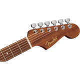 Fender California Standard Redondo Mini with Bag Spruce Top Red Bundle with Fender Celluloid Guitar Picks, Color Medley Medium 12-Pack, Fender Logo Guitar Strap 2in Logo, Fender Original Tuner Black