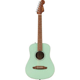 Fender California Standard Redondo Mini with Bag Spruce Green Bundle with Fender Celluloid Guitar Picks, Color Medley Medium 12-Pack, Fender Logo Guitar Strap 2in Logo, Fender Original Tuner Black