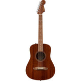 Fender California Standard Redondo Mini Bag Sapele Top Natural Bundle with Fender Celluloid Guitar Picks, Color Medley Medium 12-Pack, Fender Logo Guitar Strap 2in Logo, Fender Original Tuner Black