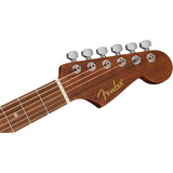 Fender California Standard Redondo Mini Bag Sapele Top Natural Bundle with Fender Celluloid Guitar Picks, Color Medley Medium 12-Pack, Fender Logo Guitar Strap 2in Logo, Fender Original Tuner Black