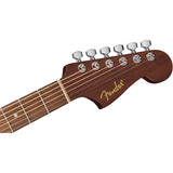 Fender California Standard Redondo Spruce Top Black Natural Bundle with Fender Celluloid Guitar Picks, Color Medley Medium 12-Pack, Fender Logo Guitar Strap 2in Logo, Fender Original Tuner Black
