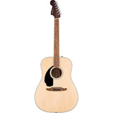Fender California Standard Redondo Left-Handed Spruce Top Natural Bundle with Fender Celluloid Guitar Picks, Color Medley Medium 12-Pack, Fender Logo Guitar Strap 2in Logo, Fender Original Tuner Black