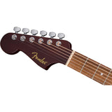 Fender California Standard Redondo Left-Handed Spruce Top Natural Bundle with Fender Celluloid Guitar Picks, Color Medley Medium 12-Pack, Fender Logo Guitar Strap 2in Logo, Fender Original Tuner Black